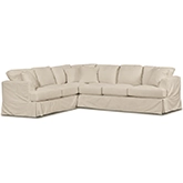 Sectional Sofa with Right Arm Facing Sofa in Sutton Sand Fabric Slipcover
